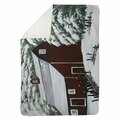 Begin Home Decor 60 x 80 in. Red Barn In Snow-Sherpa Fleece Blanket 5545-6080-AR15